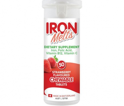 Iron Melts - Viên Bổ Sung Sắt, Acid Folic, Vitamin B12 Và Vitamin C, 50 viên